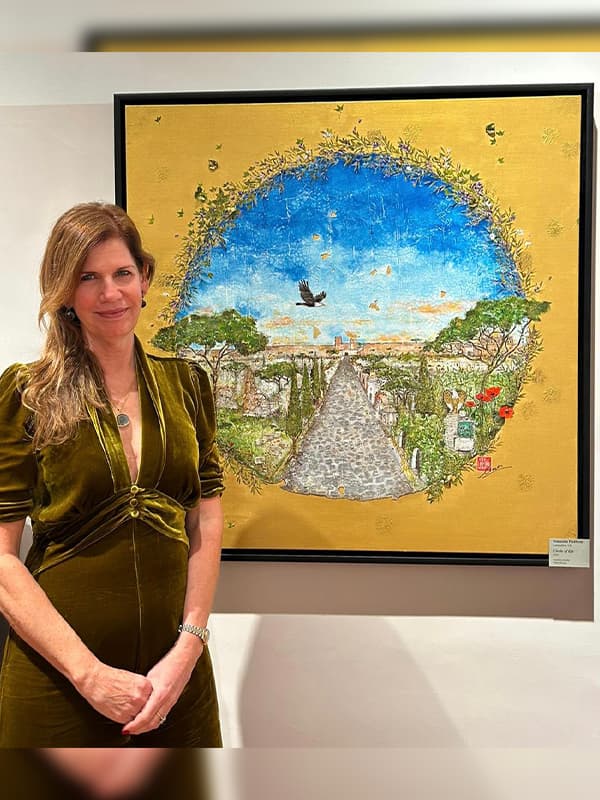 Amanda Padfield with her featured artwork
